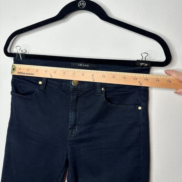 J Brand Crop Raw Hem Mid Rise Super Skinny Dark Blue Mercy Distressed Jeans 27 - Picture 6 of 14
